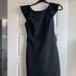 Trixxi Black Ruffle Backless Work Dress